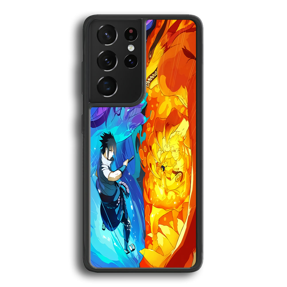 Naruto VS Sasuke Great fight Samsung Galaxy S21 Ultra Case