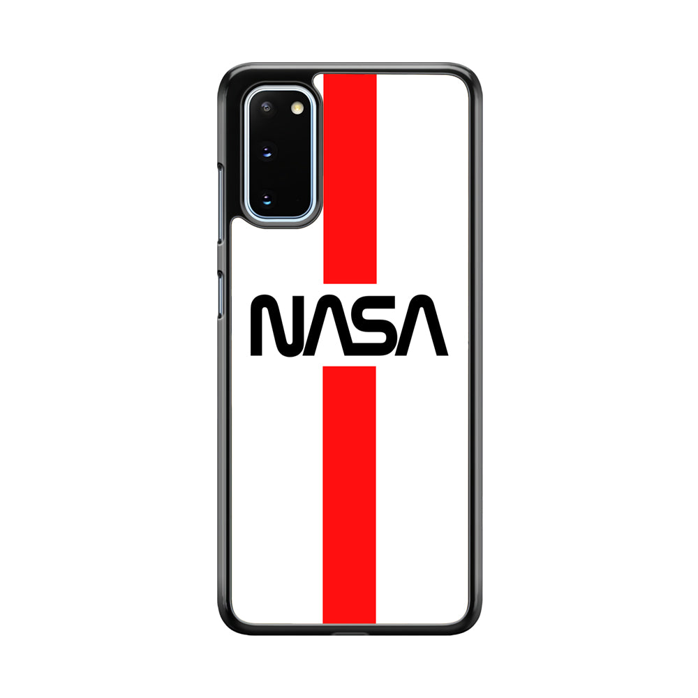 Nasa White Stripe Red Samsung Galaxy S20 Case