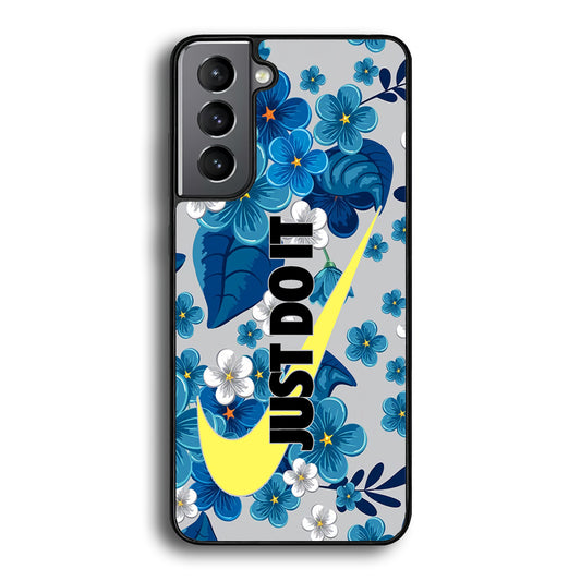 Nike Blue Flowers Just Do It Samsung Galaxy S21 Plus Case