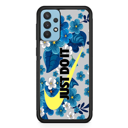 Nike Blue Flowers Just Do It Samsung Galaxy A32 Case
