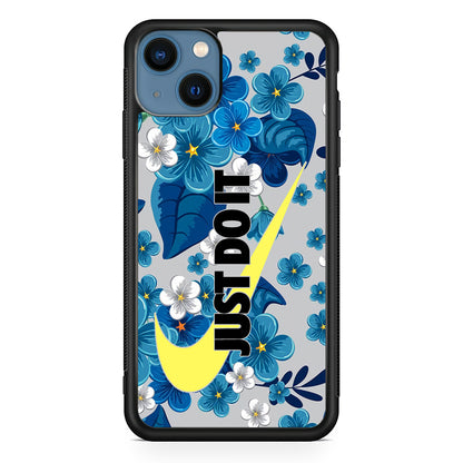 Nike Blue Flowers Just Do It iPhone 13 Case