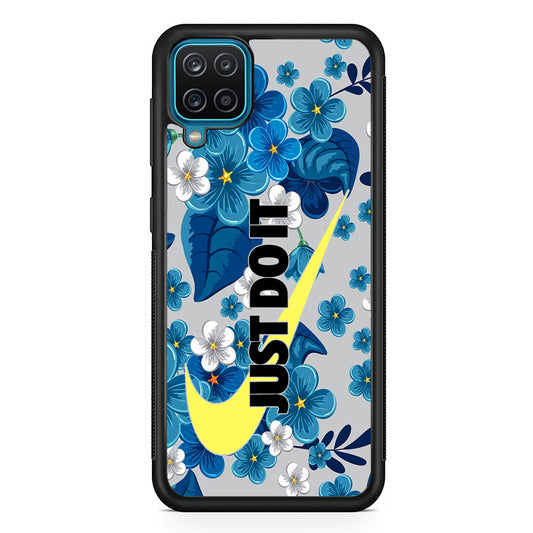 Nike Blue Flowers Just Do It Samsung Galaxy A12 Case