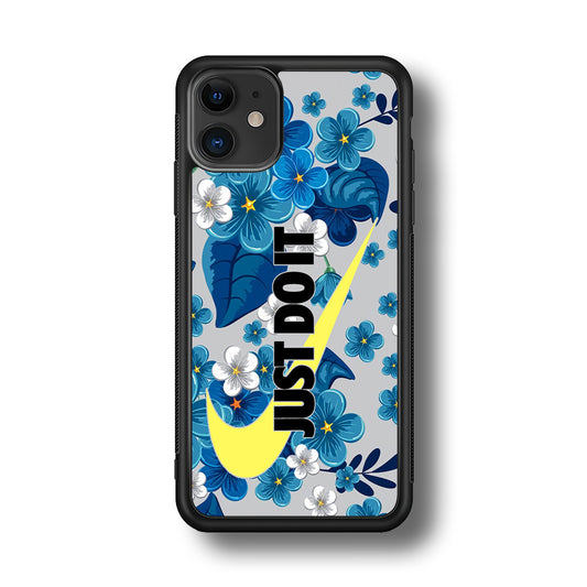 Nike Blue Flowers Just Do It iPhone 11 Case