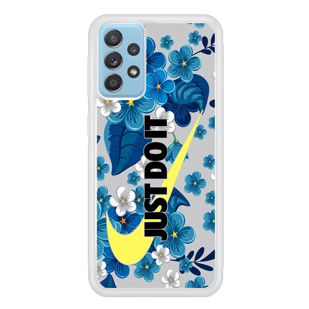 Nike Blue Flowers Just Do It Samsung Galaxy A52 Case