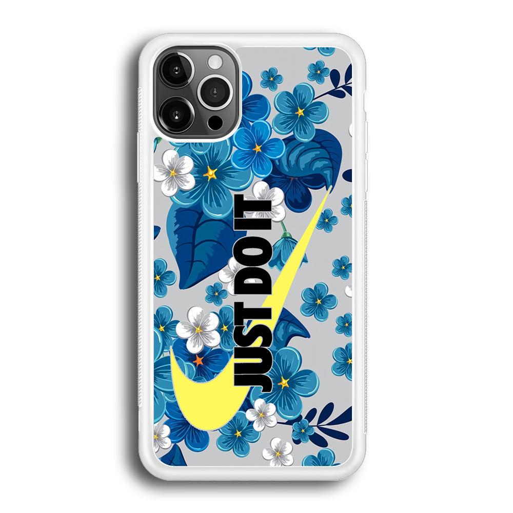 Nike Blue Flowers Just Do It iPhone 12 Pro Case