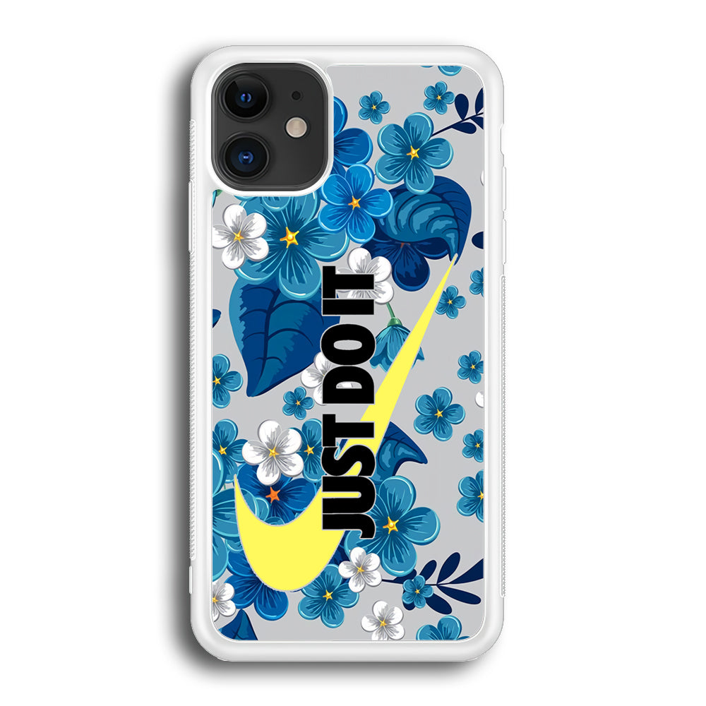 Nike Blue Flowers Just Do It iPhone 12 Case