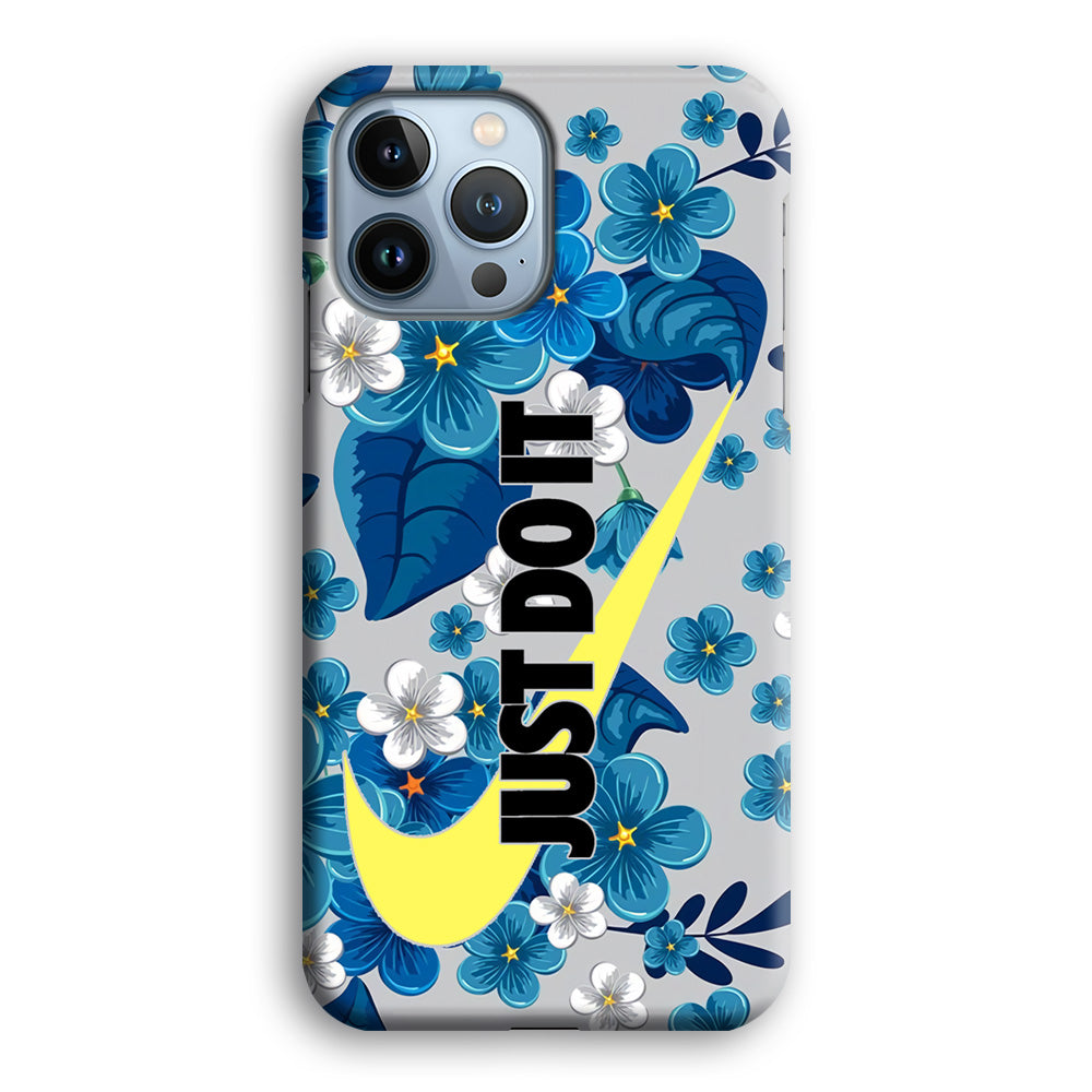 Nike Blue Flowers Just Do It iPhone 13 Pro Max Case