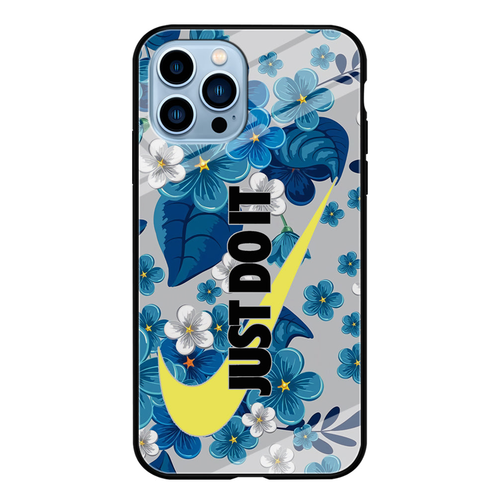 Nike Blue Flowers Just Do It iPhone 13 Pro Max Case