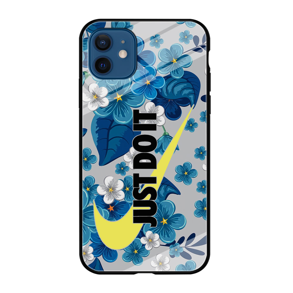 Nike Blue Flowers Just Do It iPhone 12 Case