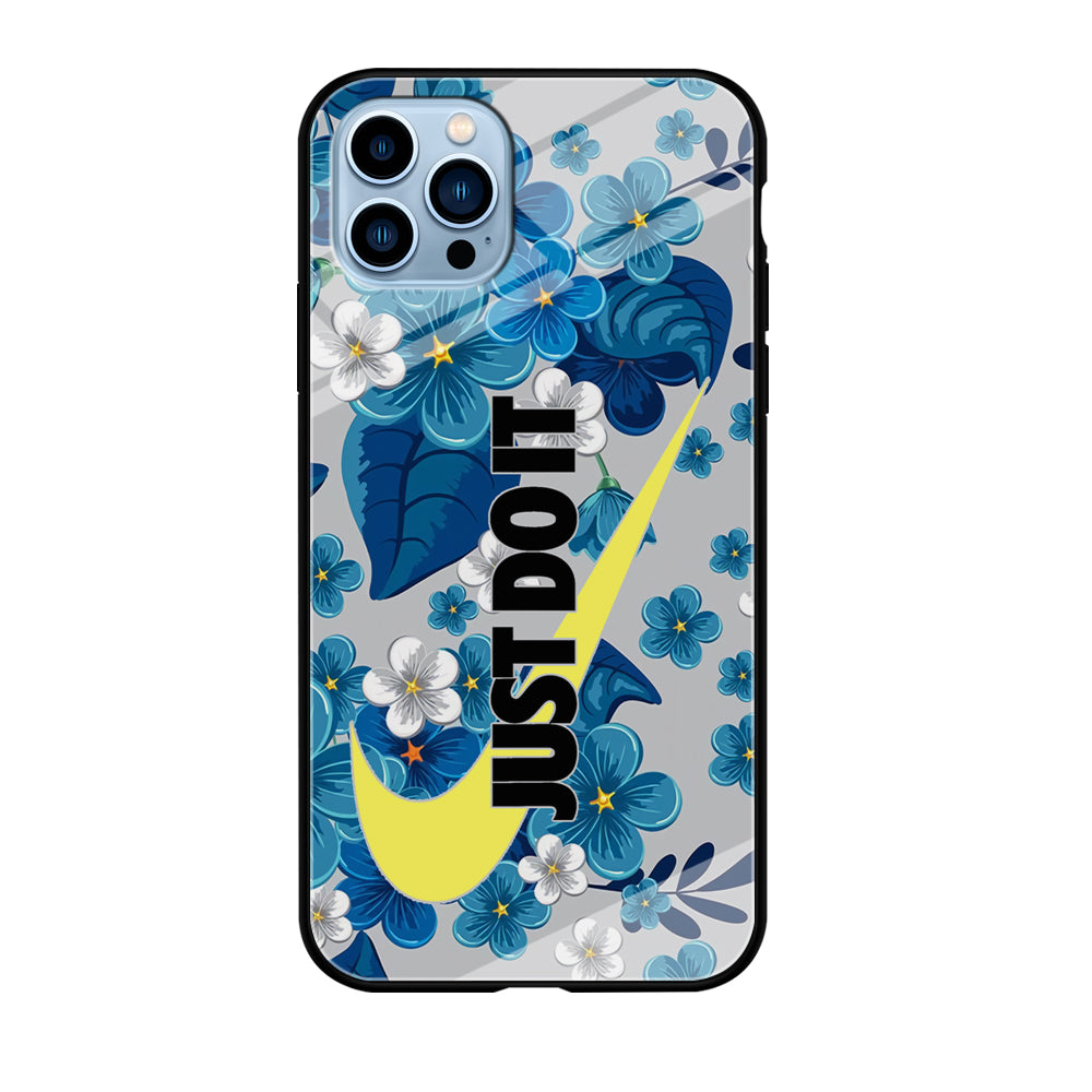 Nike Blue Flowers Just Do It iPhone 12 Pro Case