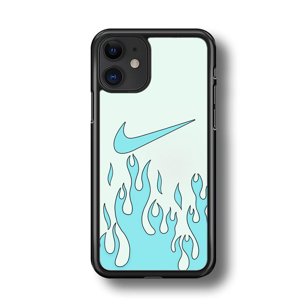 Nike Logo Fire Blue iPhone 11 Case