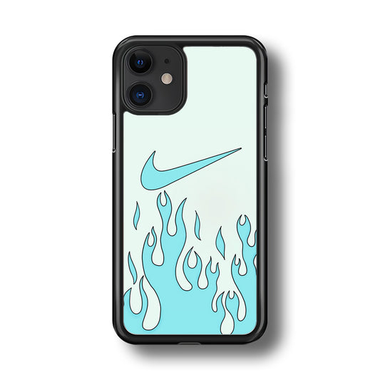 Nike Logo Fire Blue iPhone 11 Case