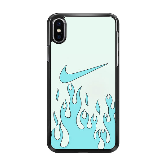 Nike Logo Fire Blue iPhone Xs Case