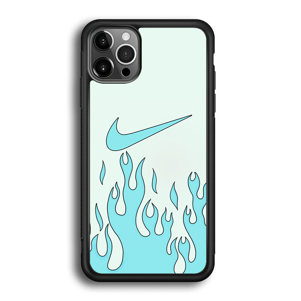 Nike Logo Fire Blue iPhone 12 Pro Case