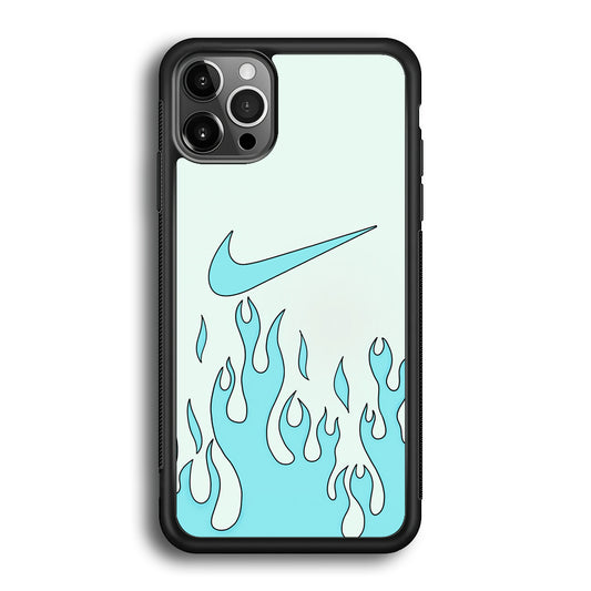 Nike Logo Fire Blue iPhone 12 Pro Case