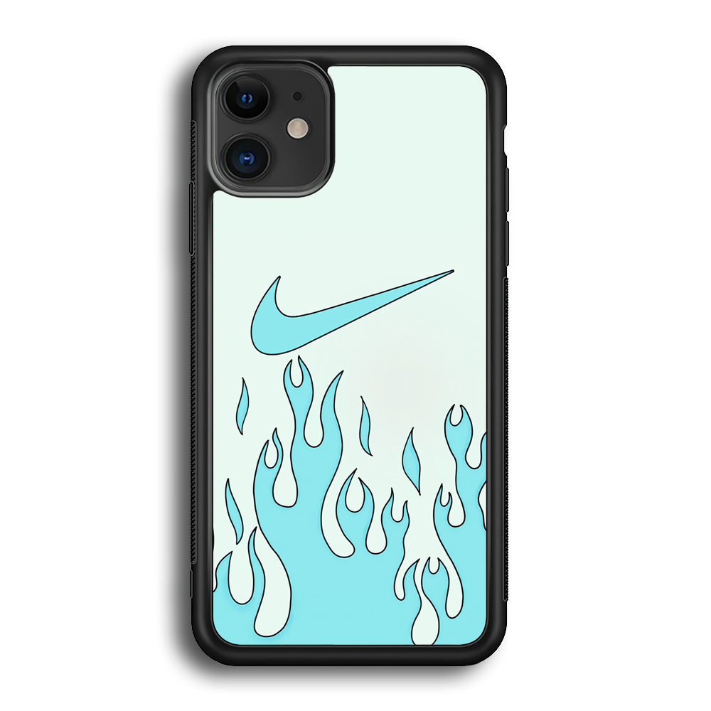 Nike Logo Fire Blue iPhone 12 Case