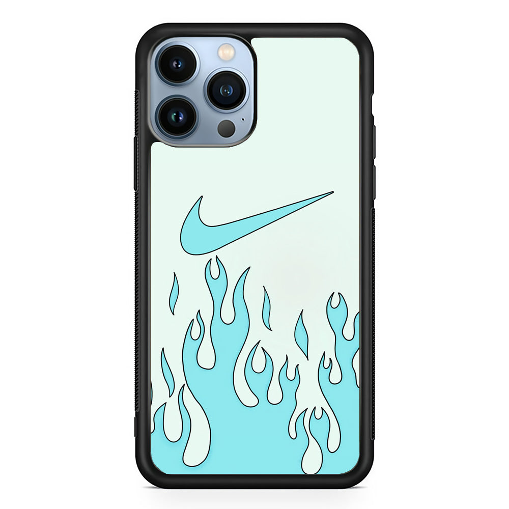 Nike Logo Fire Blue iPhone 13 Pro Max Case