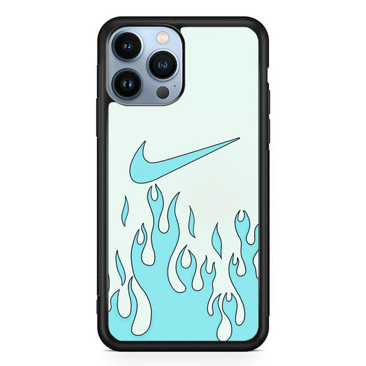 Nike Logo Fire Blue iPhone 13 Pro Case