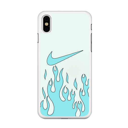 Nike Logo Fire Blue iPhone X Case