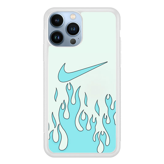 Nike Logo Fire Blue iPhone 13 Pro Case