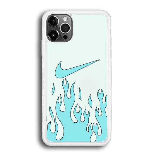 Nike Logo Fire Blue iPhone 12 Pro Case