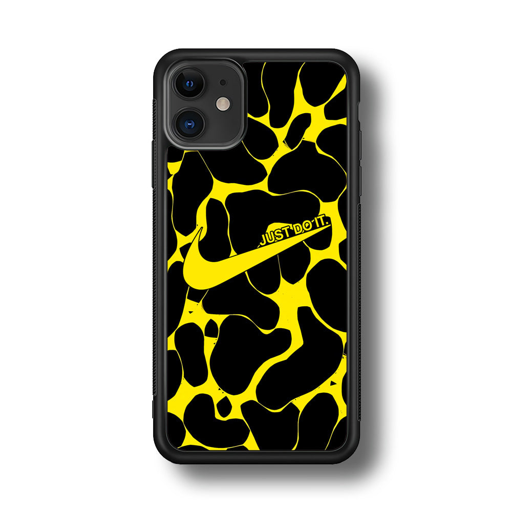 Nike Yellow Pattern Just Do It iPhone 11 Case