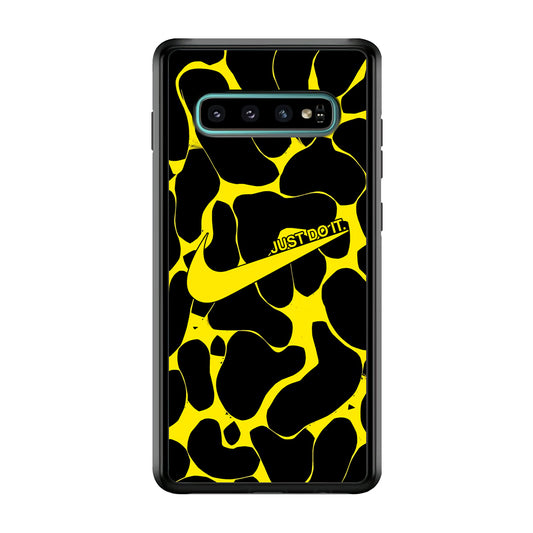 Nike Yellow Pattern Just Do It Samsung Galaxy S10 Plus Case