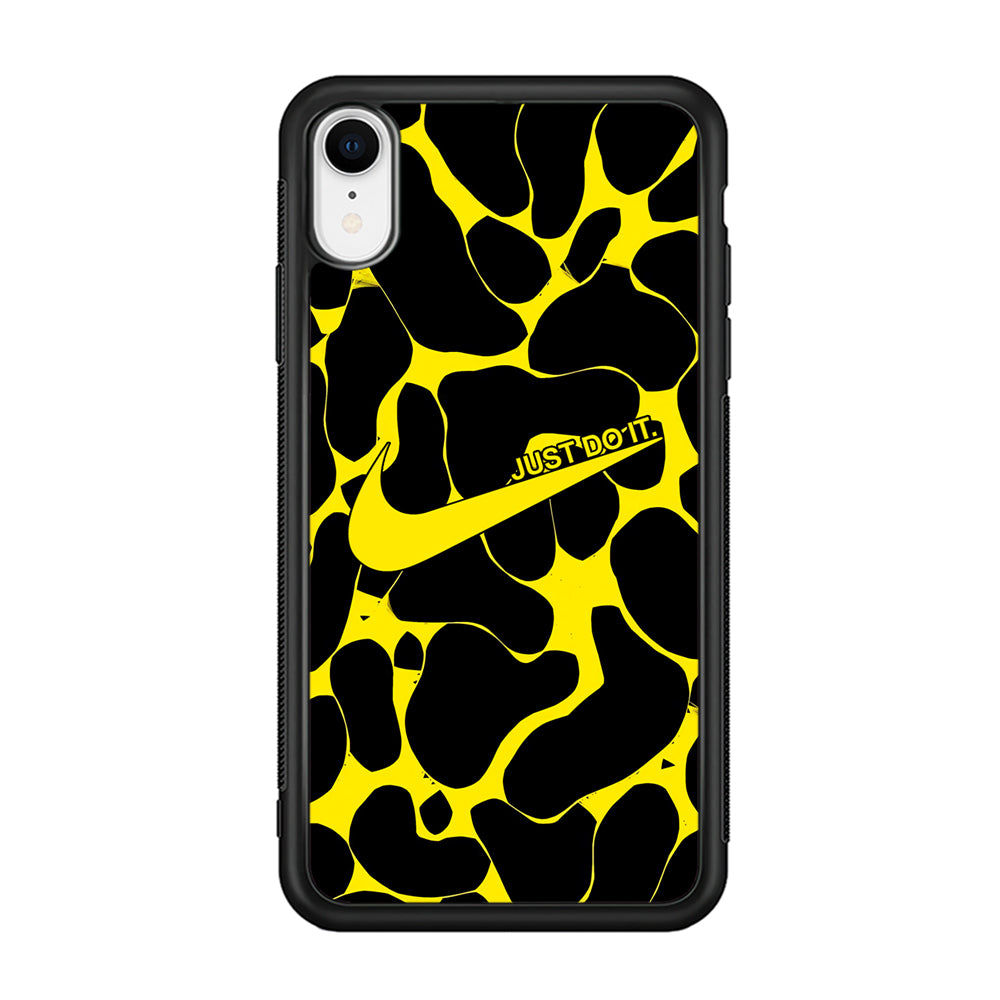 Nike Yellow Pattern Just Do It iPhone XR Case