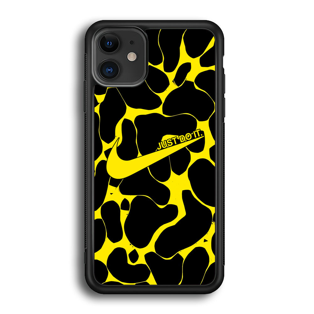 Nike Yellow Pattern Just Do It iPhone 12 Case