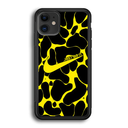 Nike Yellow Pattern Just Do It iPhone 12 Case