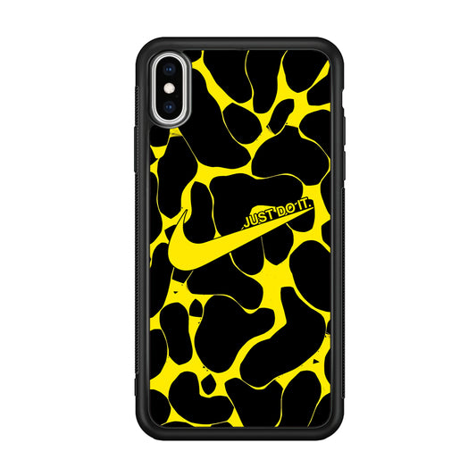 Nike Yellow Pattern Just Do It iPhone XS Case