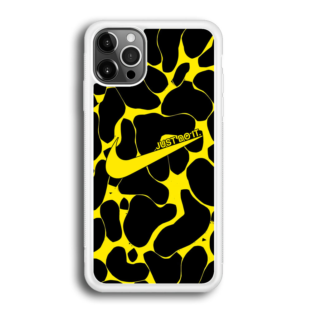 Nike Yellow Pattern Just Do It iPhone 12 Pro Case