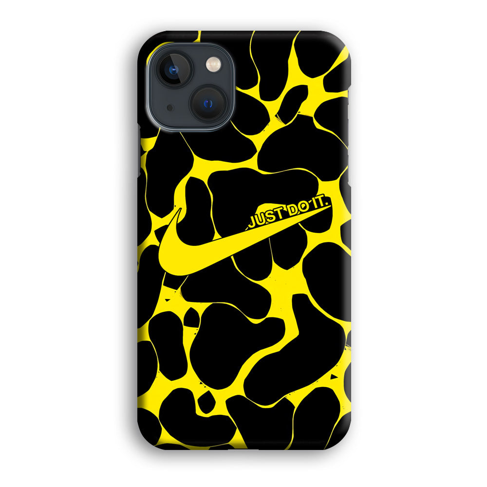 Nike Yellow Pattern Just Do It iPhone 13 Case