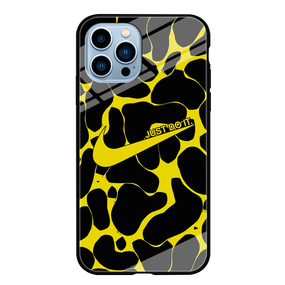 Nike Yellow Pattern Just Do It iPhone 13 Pro Max Case