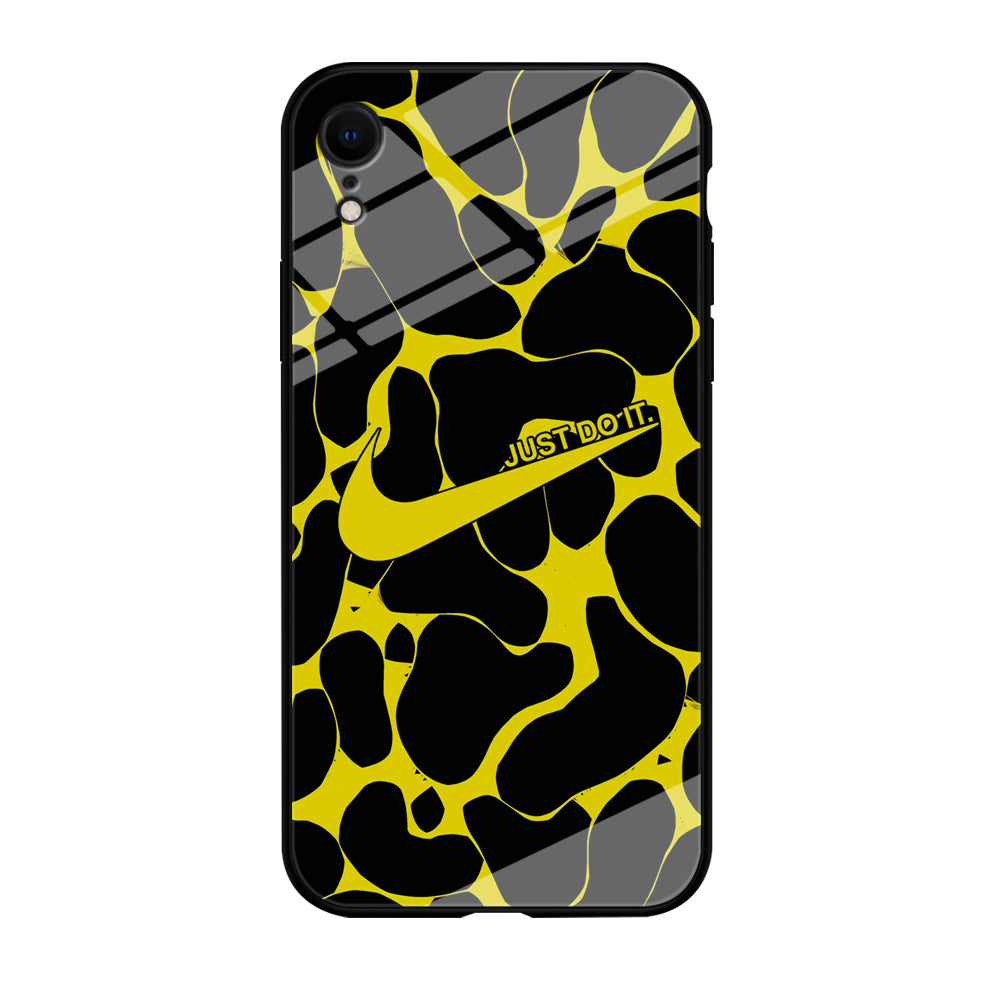 Nike Yellow Pattern Just Do It iPhone XR Case