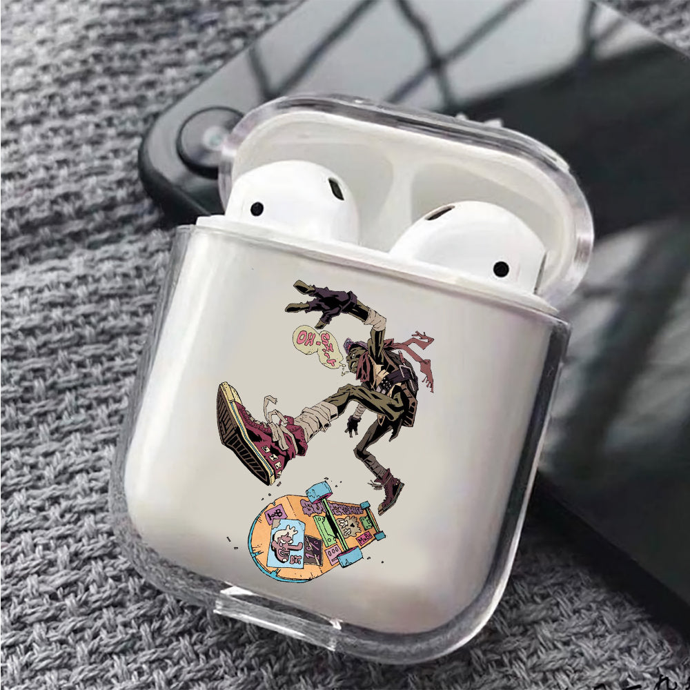 Ninja Play Skateboard Protective Clear Case Cover For Apple Airpods