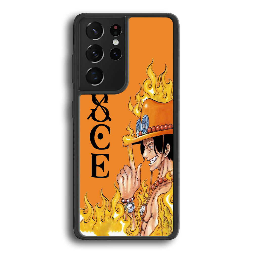 One Piece Ace Orange Tatto Samsung Galaxy S21 Ultra Case