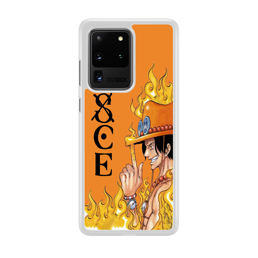 One Piece Ace Orange Tatto Samsung Galaxy S20 Ultra Case