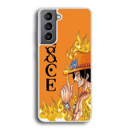 One Piece Ace Orange Tatto Samsung Galaxy S21 Plus Case