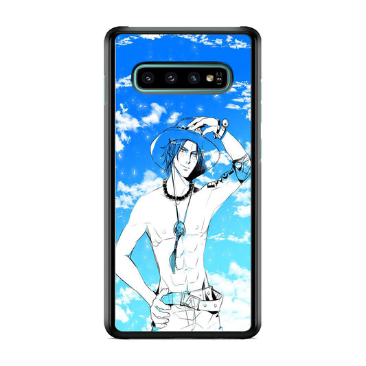 One Piece Ace In The Sky Samsung Galaxy S10 Case