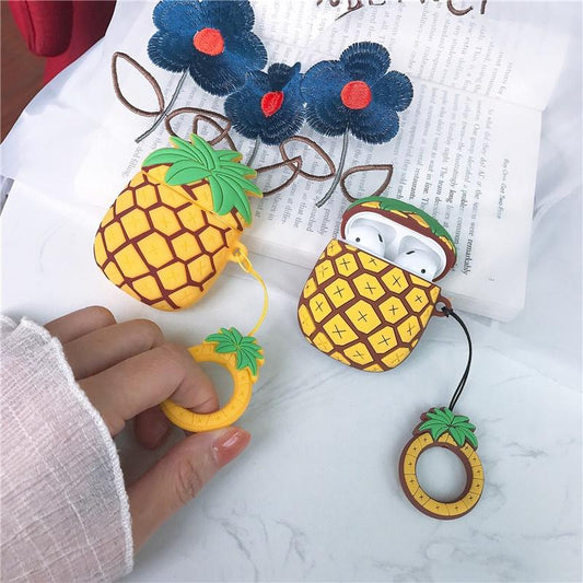 Fruit Pineapple Colour Silicone Protective Case Cover For Apple Airpods