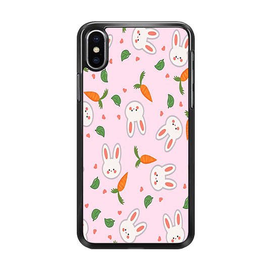 Rabbit Carrot Doodle iPhone Xs Case