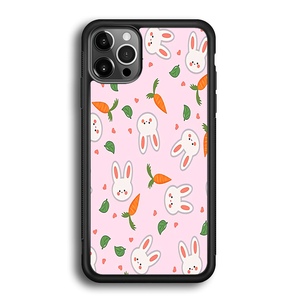 Rabbit Carrot Doodle iPhone 12 Pro Case