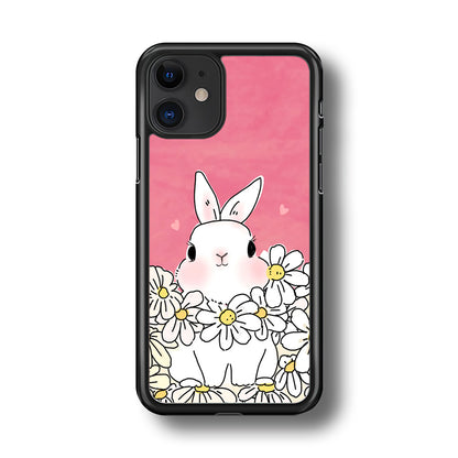 Rabbit Cute Flowers iPhone 11 Case