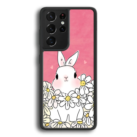 Rabbit CuteFlowers Samsung Galaxy S21 Ultra Case