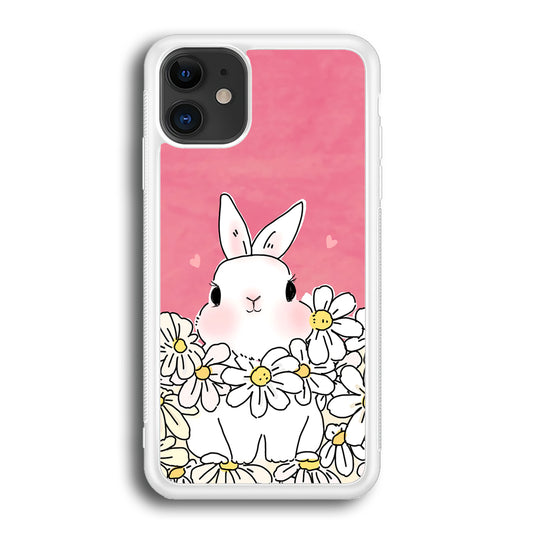 Rabbit Cute Flowers iPhone 12 Case