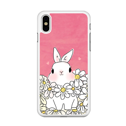 Rabbit CuteFlowers iPhone Xs Case