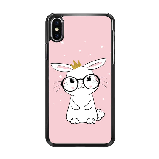 Rabbit Eyeglasses King iPhone Xs Case