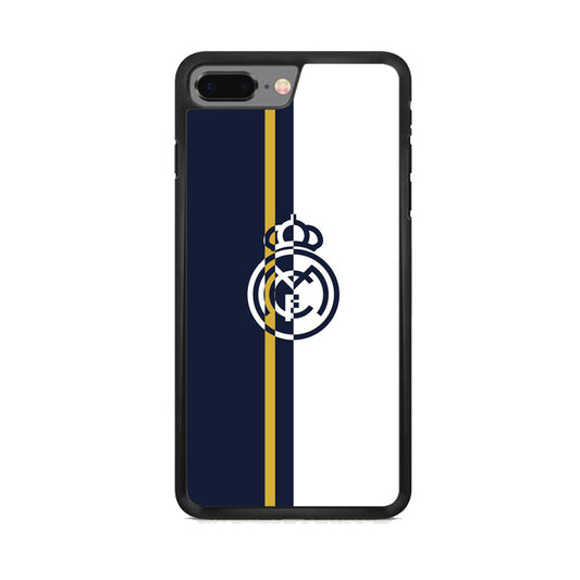 Real Mardrid Blue White Stripe Gold iPhone 7 Plus Case