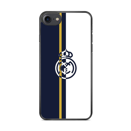 Real Mardrid Blue White Stripe Gold iPhone 7 Case